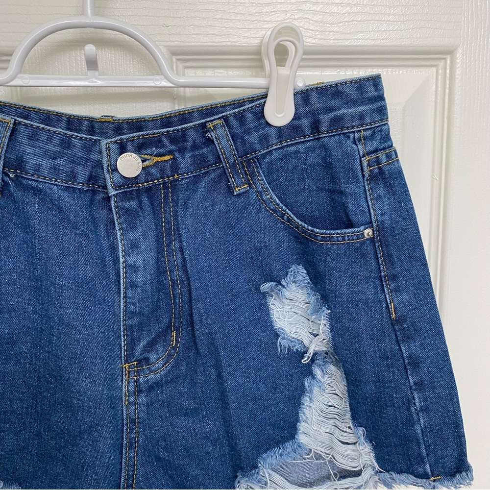 Distressed Denim Shorts